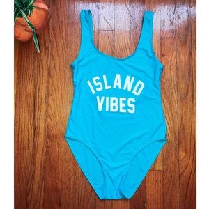 Blue Low Back “Island Vibes” One Piece